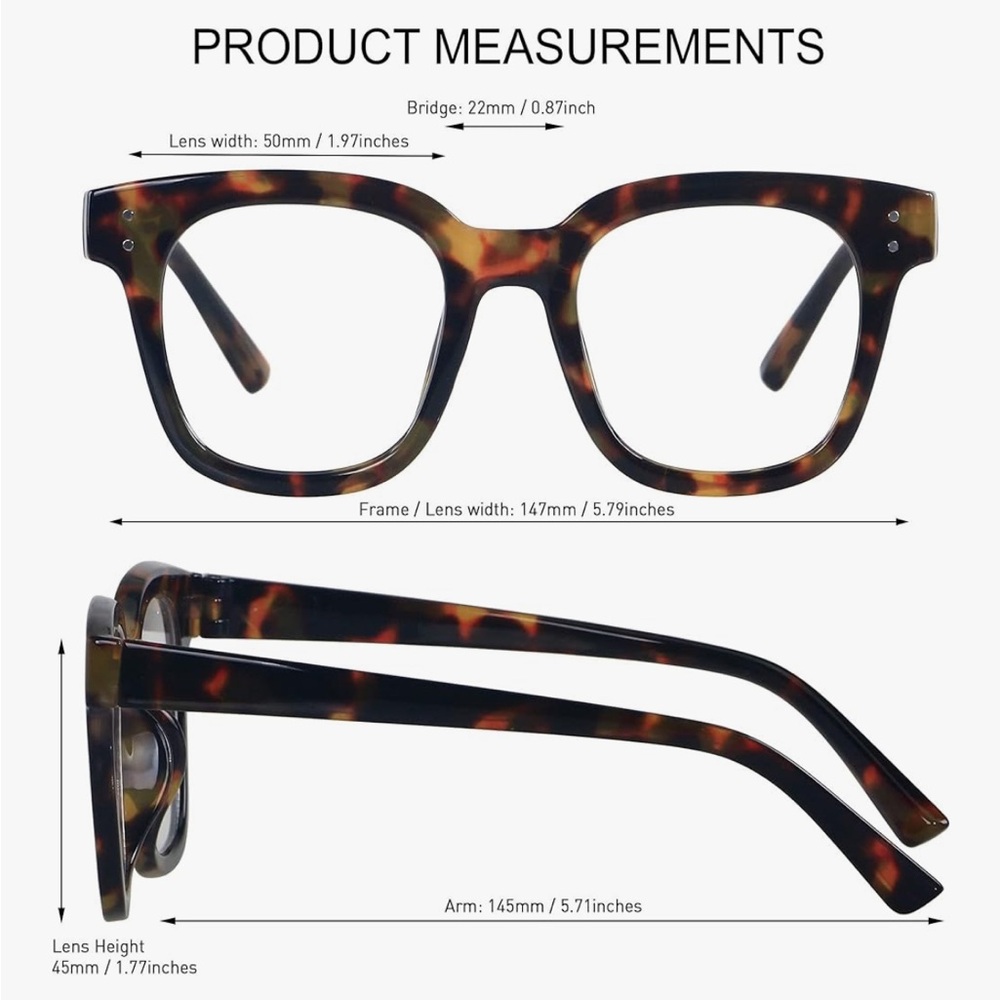 2x Black and Tortoise Shell Blue Light Glasses - Picture 4 of 5